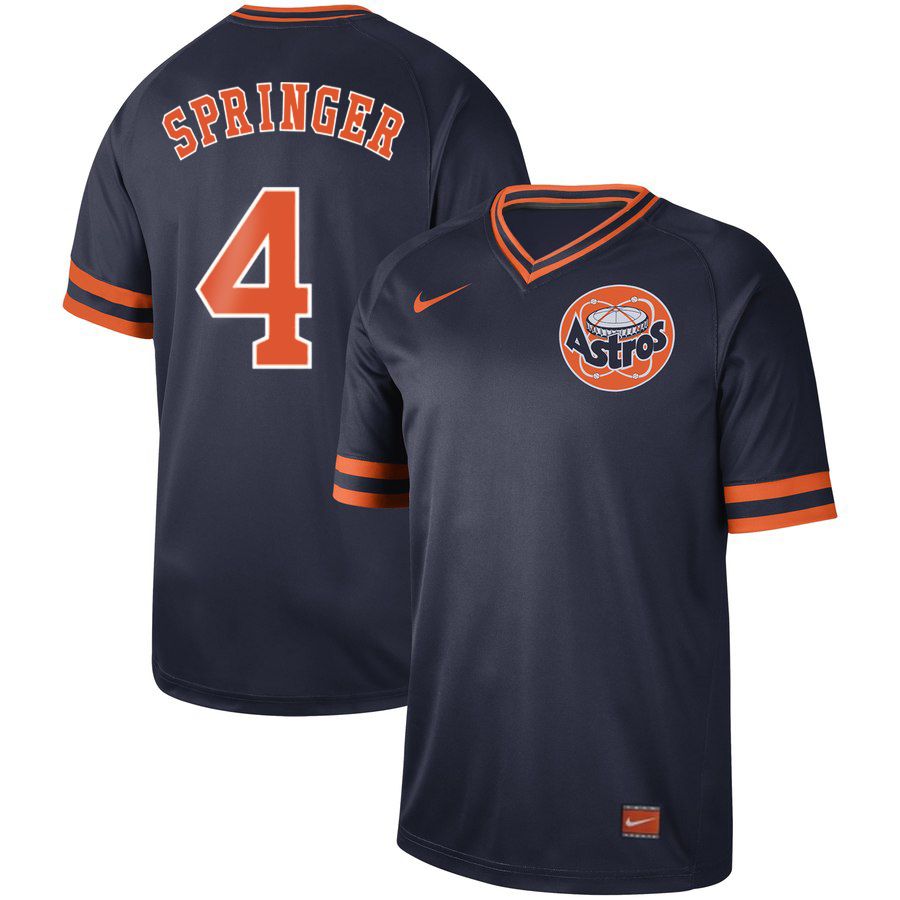 Men Houston Astros #4 Springer Dark blue Nike Cooperstown Collection Legend V-Neck MLB Jersey->houston astros->MLB Jersey